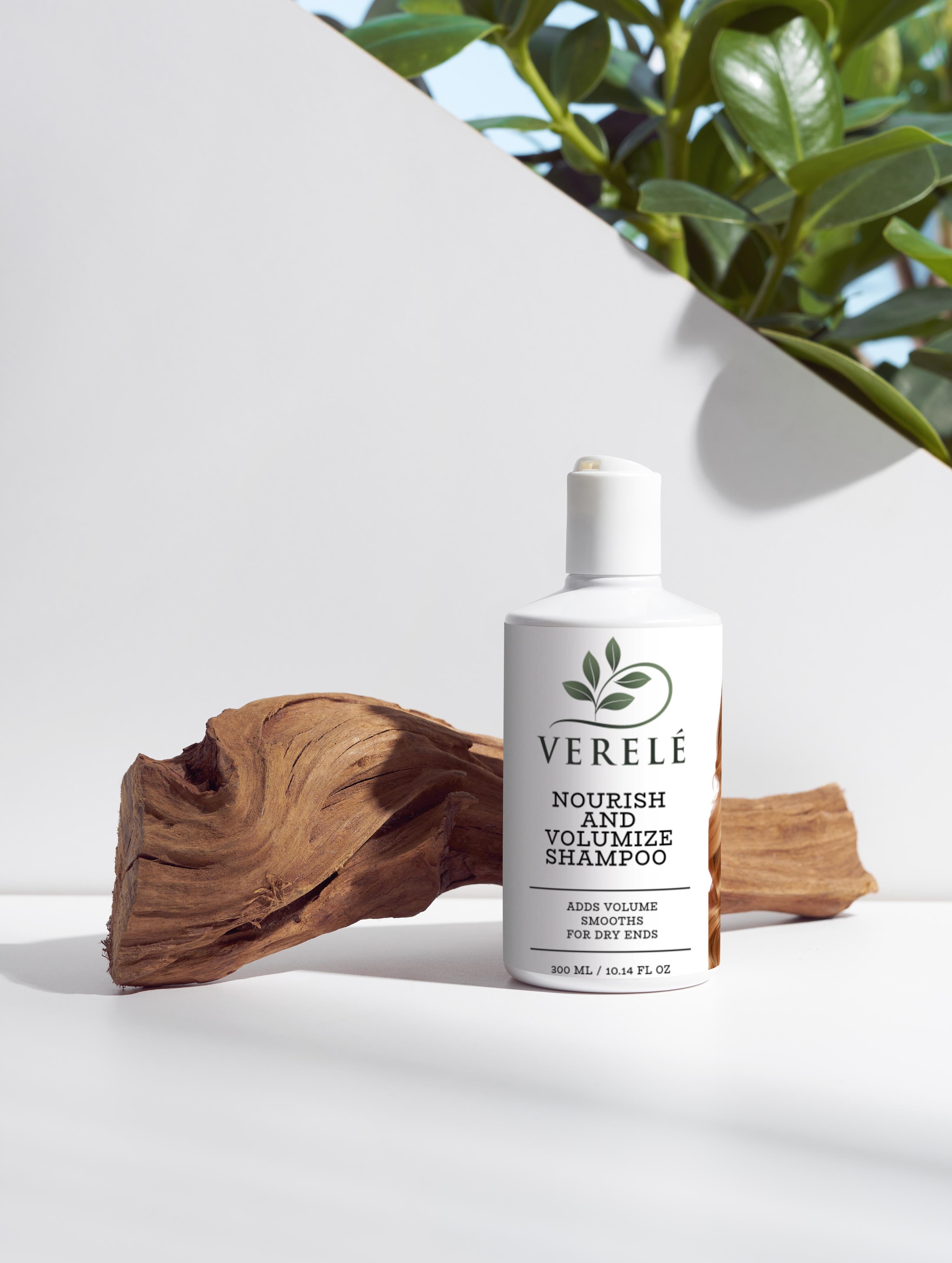 Nourish and Volumize Shampoo with Organic Betaine & Wheat Protein – Adds Volume & Softness – COSMOS NATURAL Certified, Made in Europe by Verelé, 300 ml / 10.14 fl oz - Verele