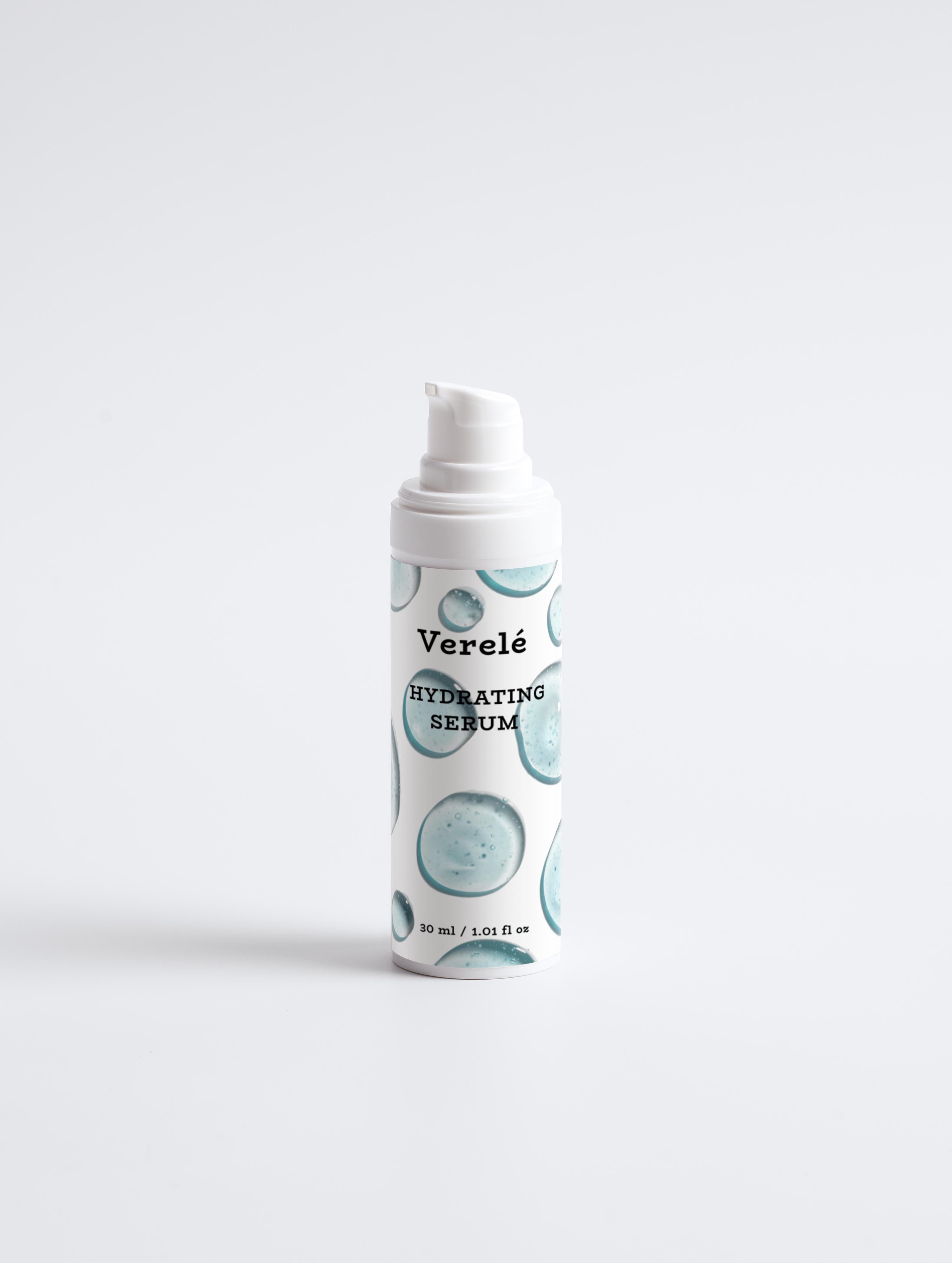 Hydrating Serum with Organic Aloe, Rose Flower Water & Hyaluronic Acid – Moisture Boost for All Skin Types – COSMOS NATURAL Certified, Made in Europe by Verelé, 30 ml / 1.01 fl oz - Verele