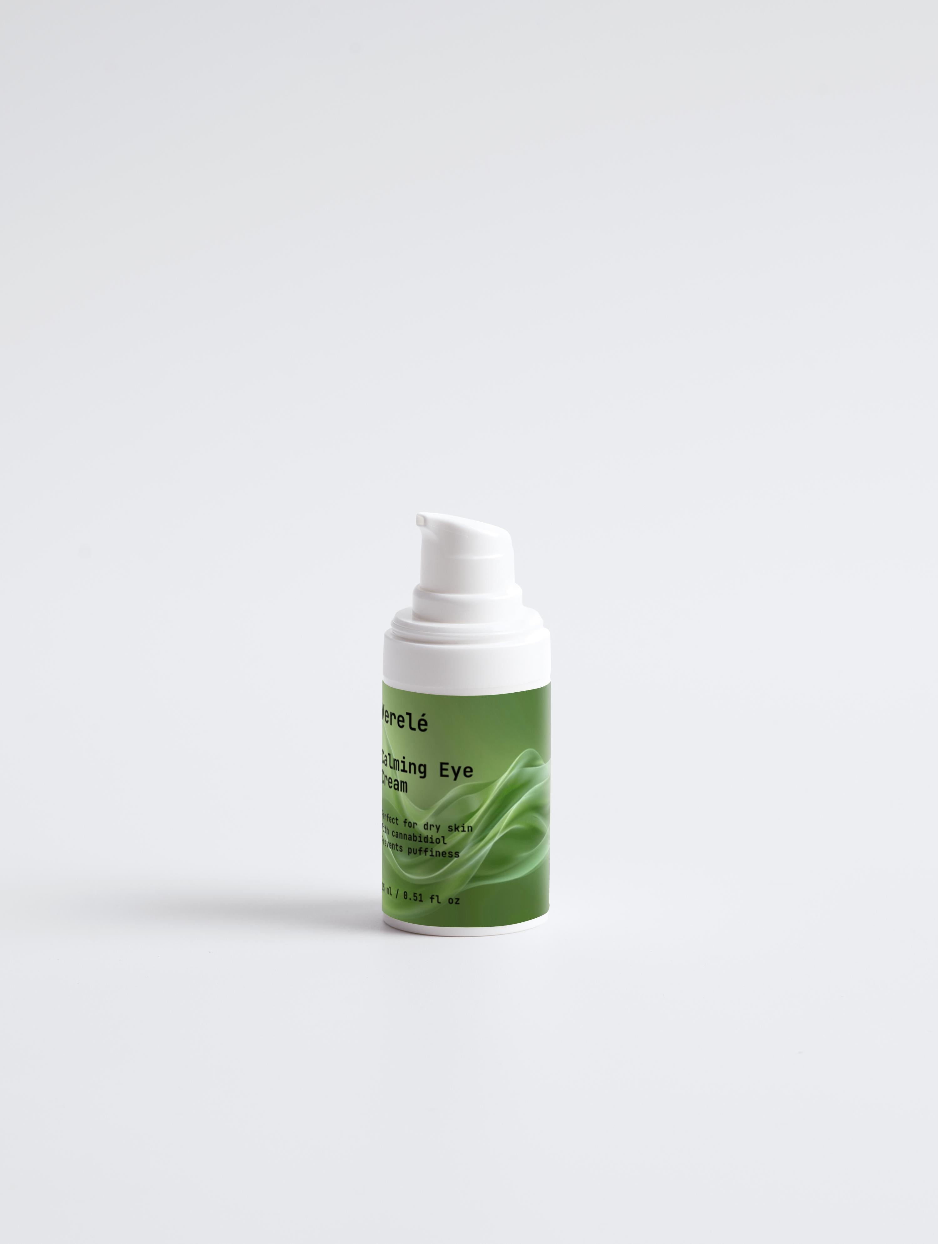 Calming Eye Cream with Organic CBD, Aloe & Hyaluronic Acid – Hydrates & Reduces Puffiness – COSMOS NATURAL Certified, Made from Natural Ingredients in Europe by Verelé, 15 ml / 0.51 fl oz - Verele