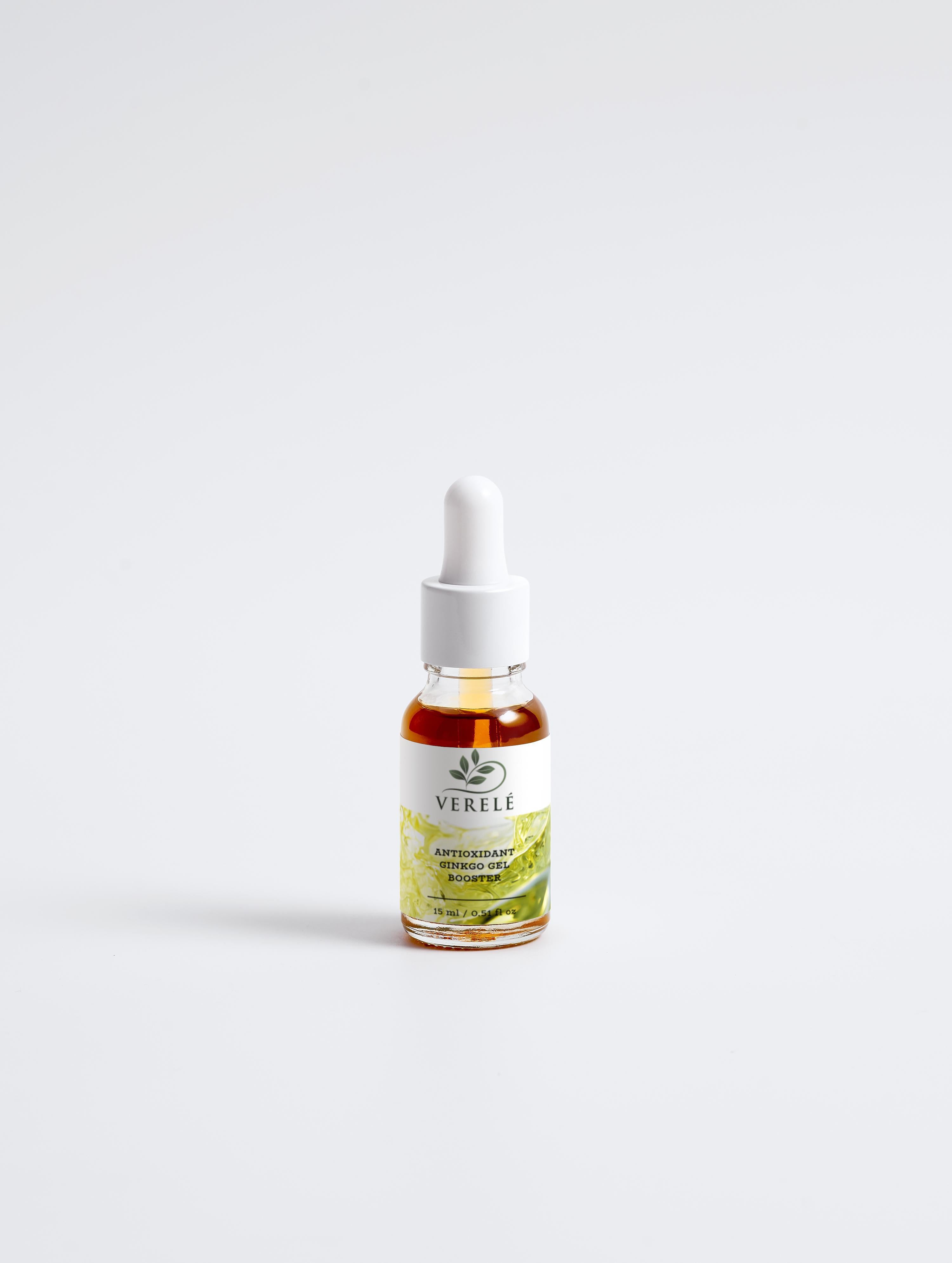 Antioxidant Ginkgo Gel Booster with Green Tea & Grape Seed – Hydrating & Protecting – COSMOS NATURAL Certified, Made from Natural Ingredients in Europe by Verelé, 15 ml / 0.51 fl oz - Verele