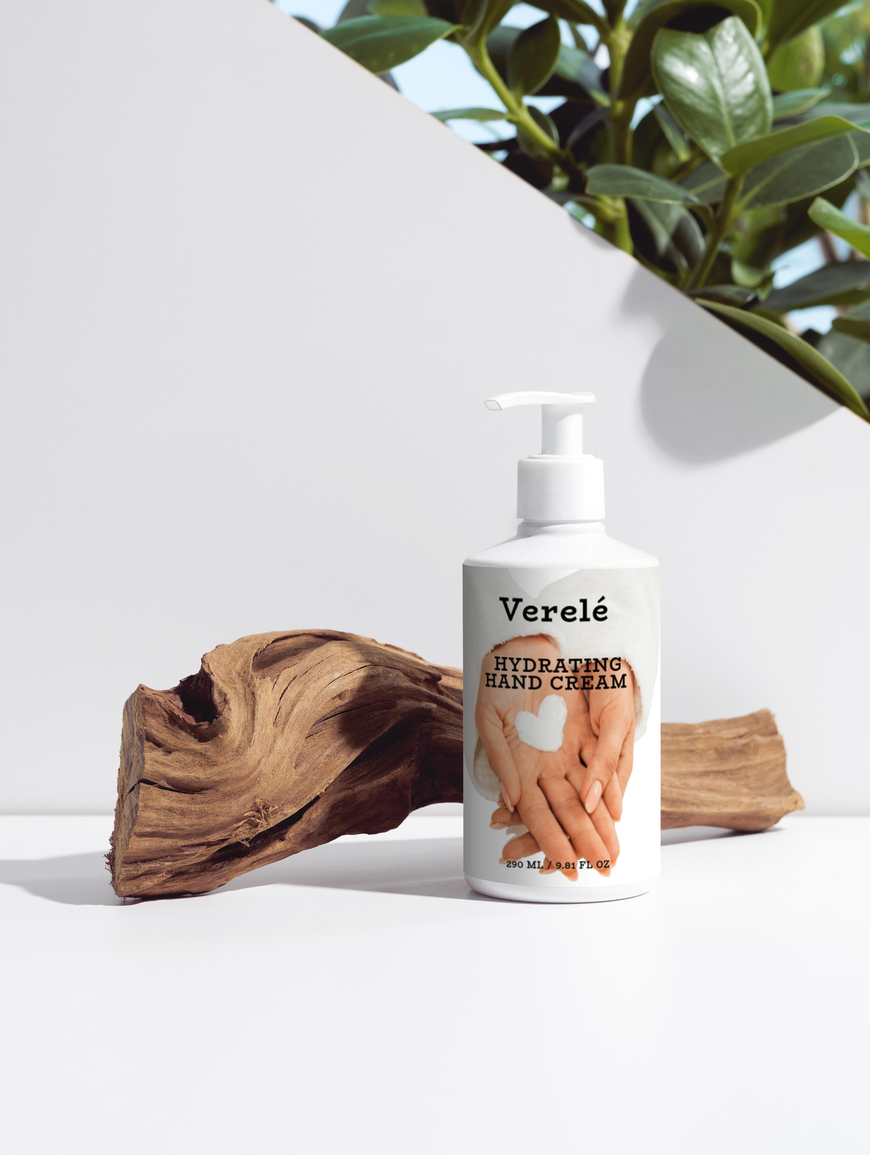 Hydrating Hand Cream with Vitamin E, Shea & Cocoa Butter – Nourishing & Natural Formula – COSMOS NATURAL Certified, Made in Europe by Verelé,  290 ml / 9.81 fl oz - Verele