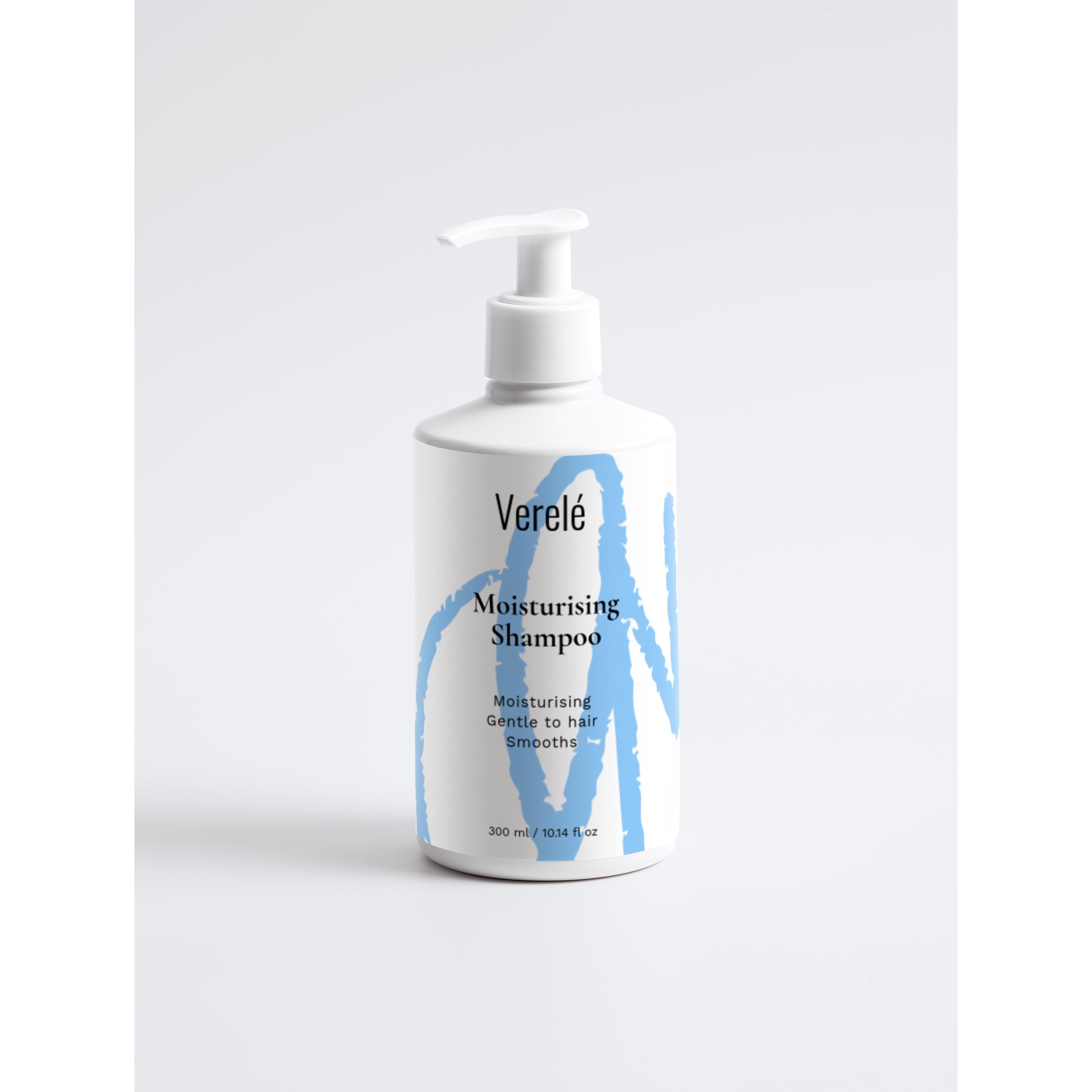 Moisturising Shampoo with Organic Aloe & Plant Extracts – Smooth & Glossy Hair – Made from Natural Ingredients in Europe by Verelé,  300 ml / 10.14 fl oz - Verele