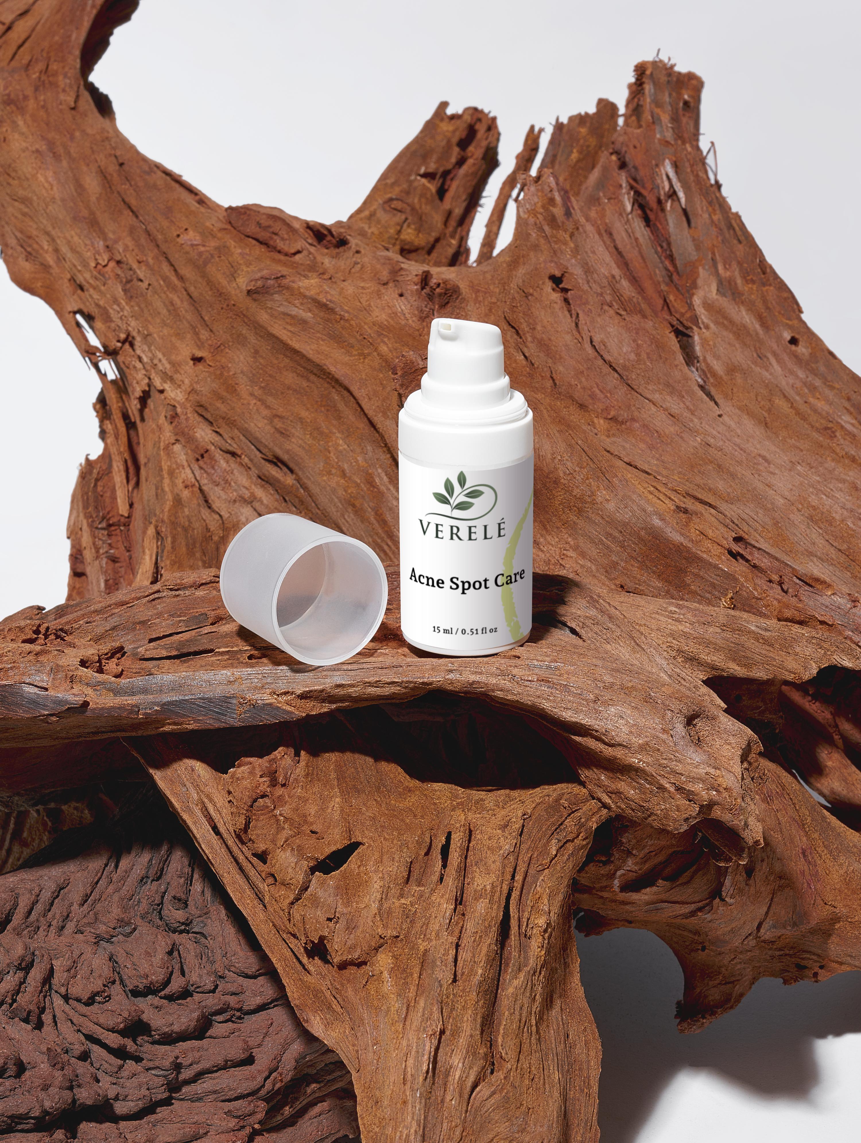 Acne Spot Care with 2% Salicylic Acid & 3% Tea Tree Oil – Clears Blemishes & Reduces Redness – Made from Natural Ingredients in Europe by Verelé,  15 ml / 0.51 fl oz - Verele