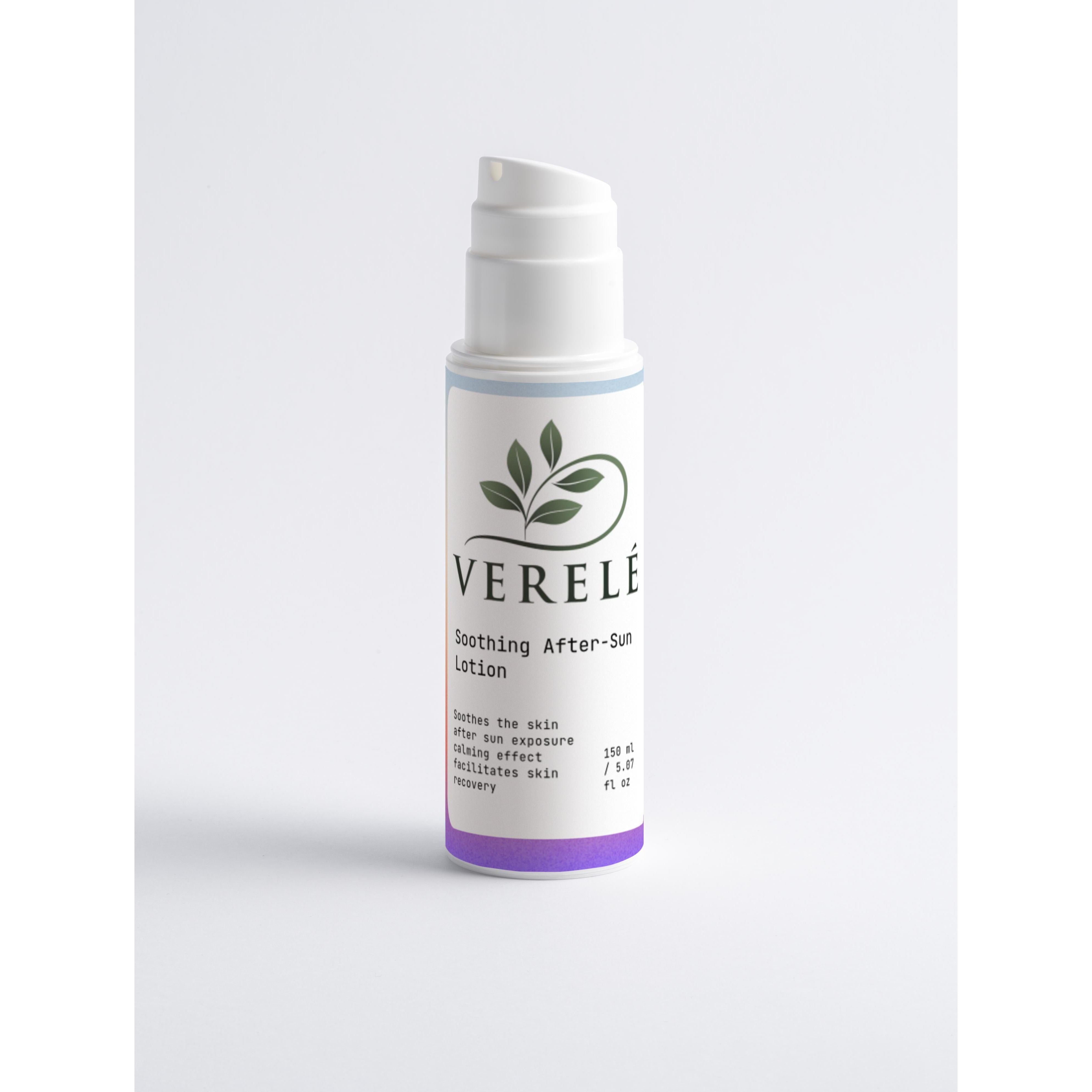 Soothing After-Sun Lotion with Aloe & Sodium PCA – Calms & Hydrates Skin – COSMOS ORGANIC Certified, Made from Natural Ingredients in Europe by Verelé, 150 ml / 5.07 fl oz - Verele
